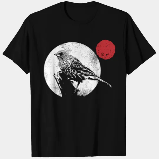 Bird Red Moon Style Murakami T Shirts