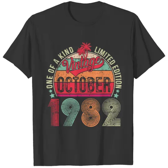 40 Years Old Vintage October 1982 40th Birthday T Shirts