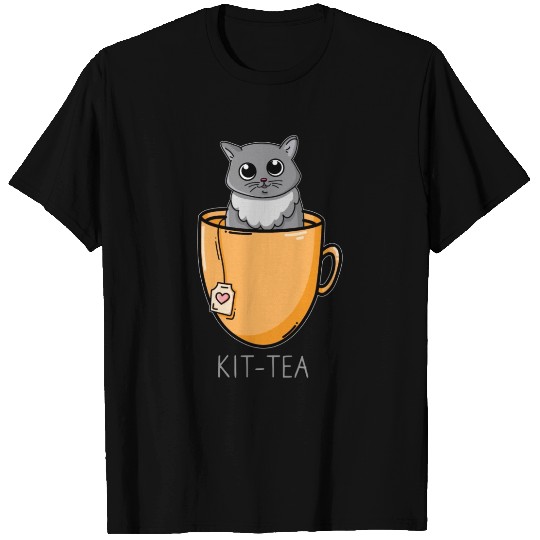 Kit Tea Cat Kitten Lover T Shirts