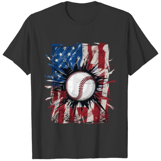 Patriotic Baseball 4Th Of July Usa American T Shirts