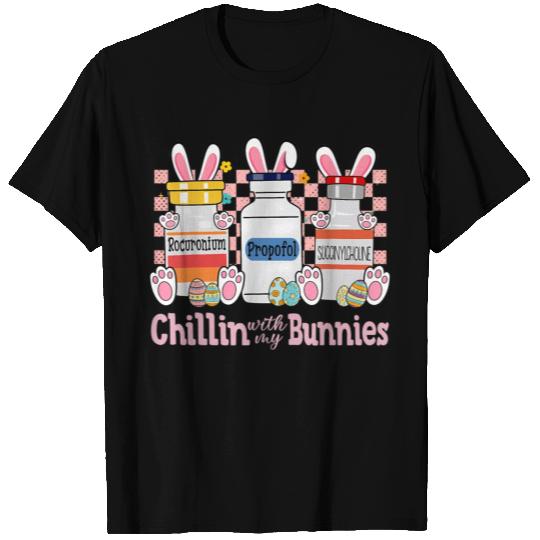 Chillin With My Bunnies Icu Nurse Happy Easter Day T Shirts