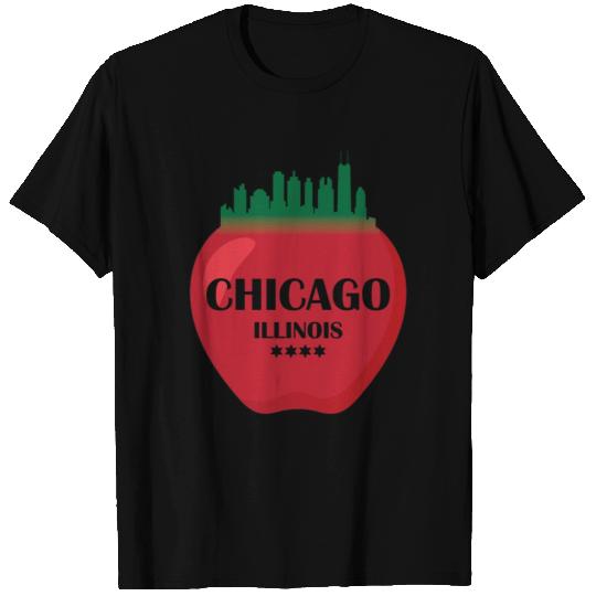 Chicago illinois state city skyline on apple T Shirts