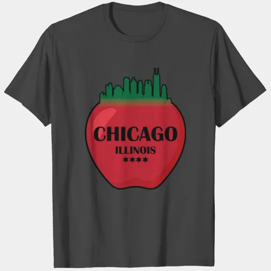 Chicago illinois state city skyline on apple T Shirts