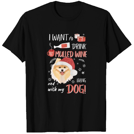 Pomeranian Mulled Wine Christmas T Shirts