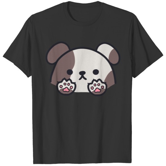 Cute Kawaii Grey Dotted Dog T Shirts