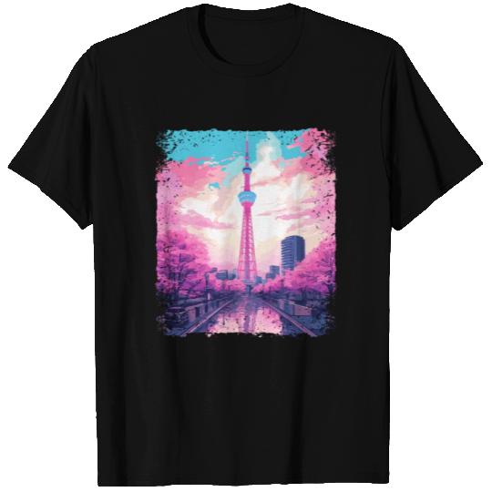 Aesthetic Skytree Tokyo Vaporwave Japanese Sight T Shirts