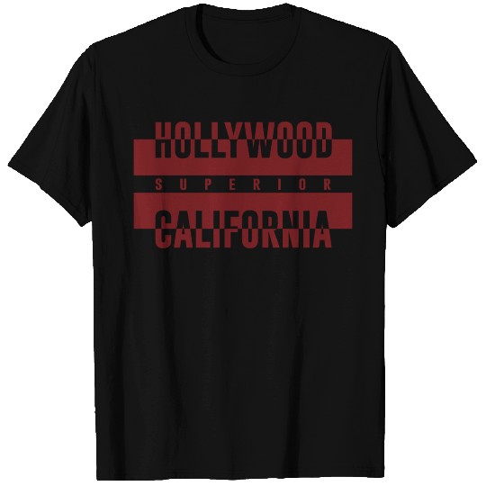 Hollywood California red T Shirts