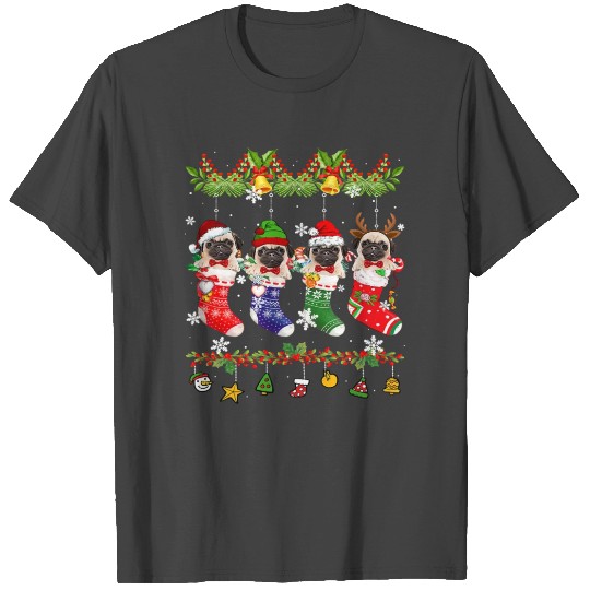 Pug Dog Pug Christmas Stocking Dog Xmas 233 T Shirts