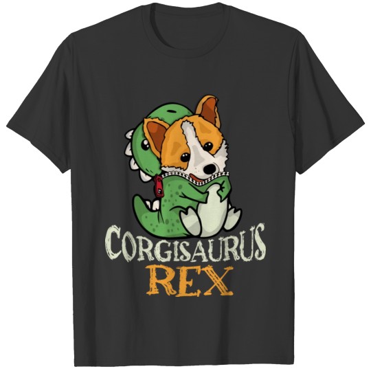 Cute Corgi Gift Women Dinosaur Trex Dog Owner Dog T Shirts