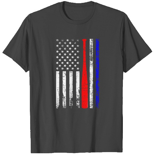 Vintage Baseball 4th of July American Flag T Shirts