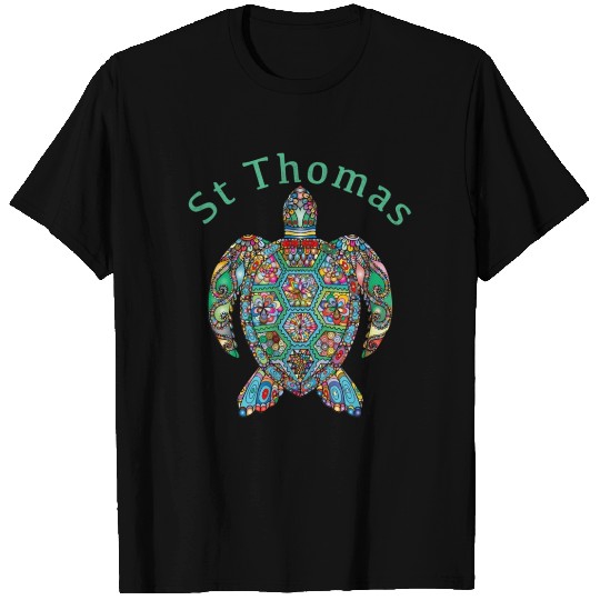 St Thomas Tribal Turtle T Shirts