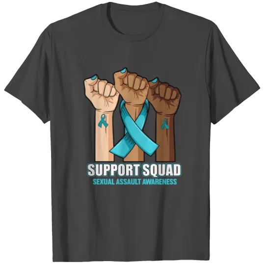 Support Squad Sexual Assault Awareness Month Teal T Shirts