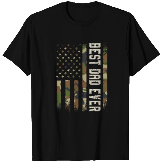 Best dad ever USA flag Camo gift for father T Shirts