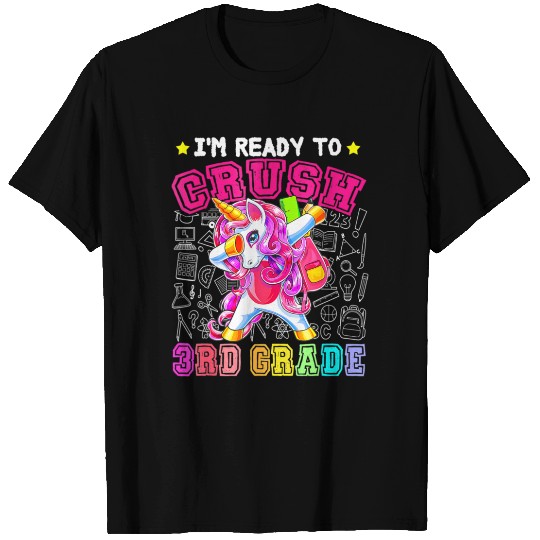 Crush 3rd Grade Dabbing Unicorn Back To School T Shirts
