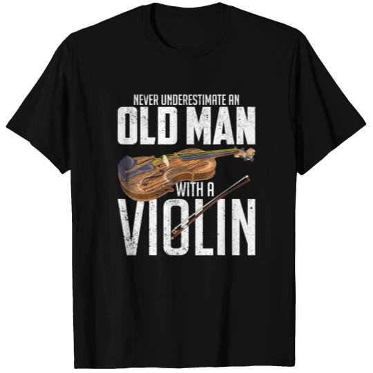 Violin Player Old Men Funny Violinist Orchestra T Shirts