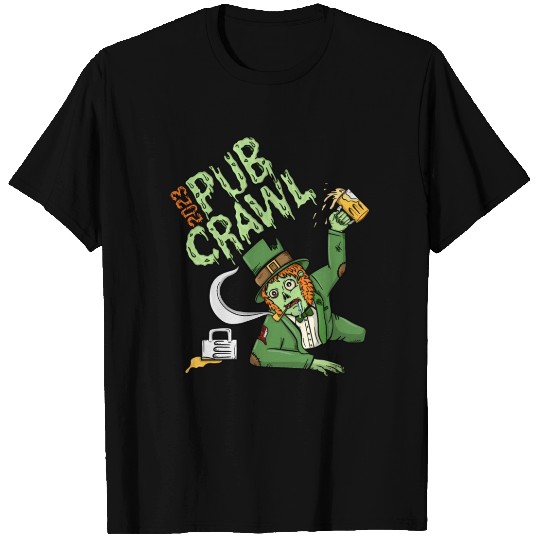 St Patrick'S Day Pub Crawl Beer Drinking Zombie Le T Shirts