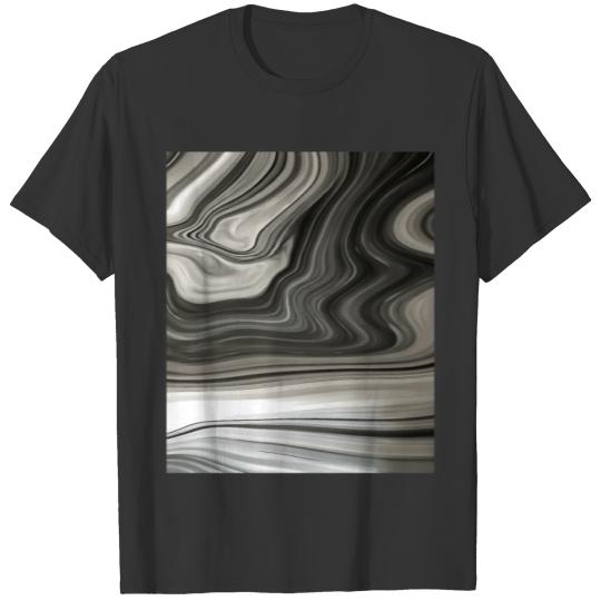 Grey Monotone Acrylic Pour Abstract T Shirts