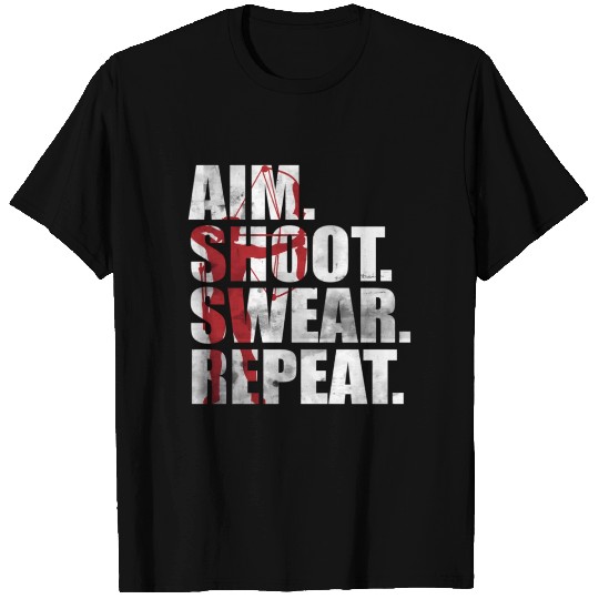 Archer Bowhing Aim Shoot Swear Repeat Archery T Shirts