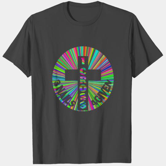 Colorful Easter 1 Cross 3 Nails Forgiven Christian T Shirts