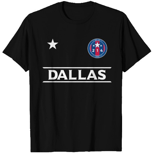 Dallas City 214 Round Badge With Stars T Shirts