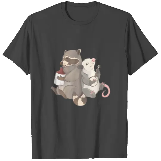 Opossum and Raccoon playing banjo and jug T Shirts