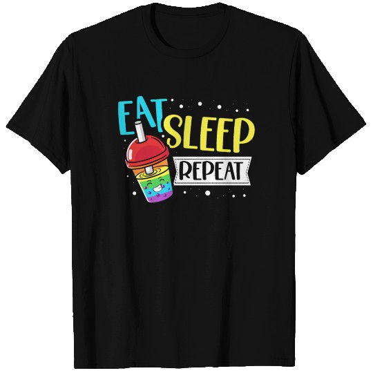 Eat Sleep Boba Tea Repeat Bubble Tea Lover Drinker T Shirts