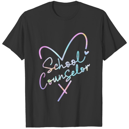 Tie Dye Heart Counselor Back to School Counseling T Shirts
