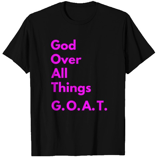 God Over All Things Gold Fuchsia T Shirts