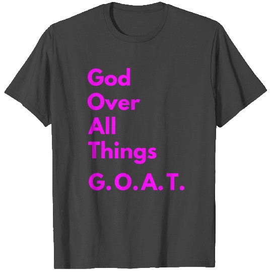 God Over All Things Gold Fuchsia T Shirts