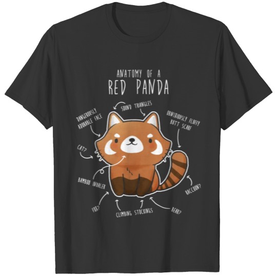 Red Panda Animal Anatomy T Shirts