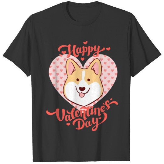 Happy Valentines Day Cute Corgi Dog T Shirts