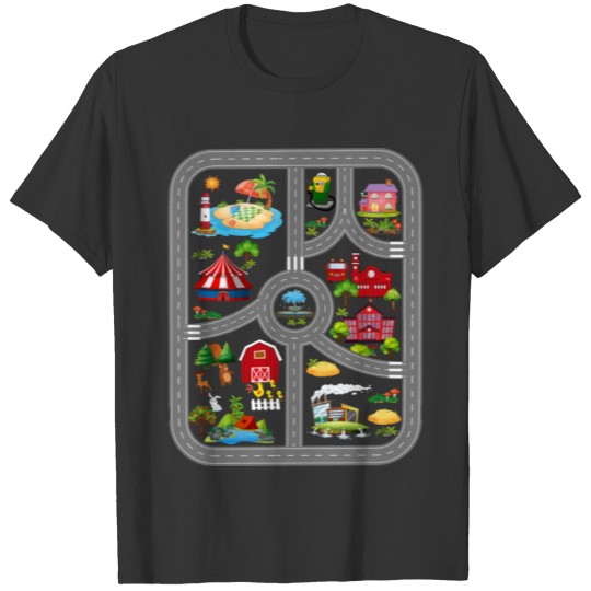 Play Cars On Dad s Back Mat Road Car Race Track T Shirts