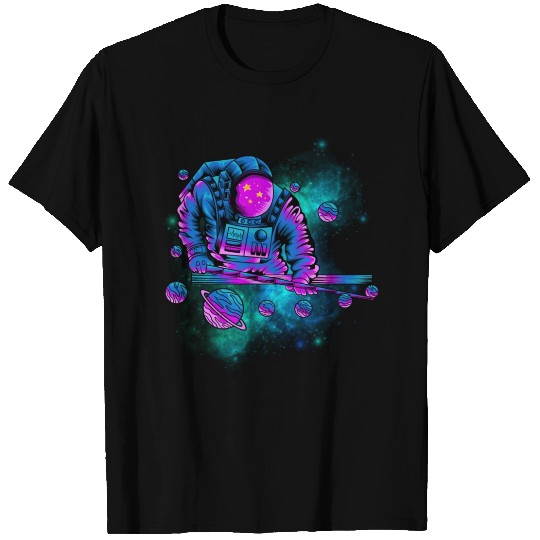 An astronaut playing in space cool design T Shirts