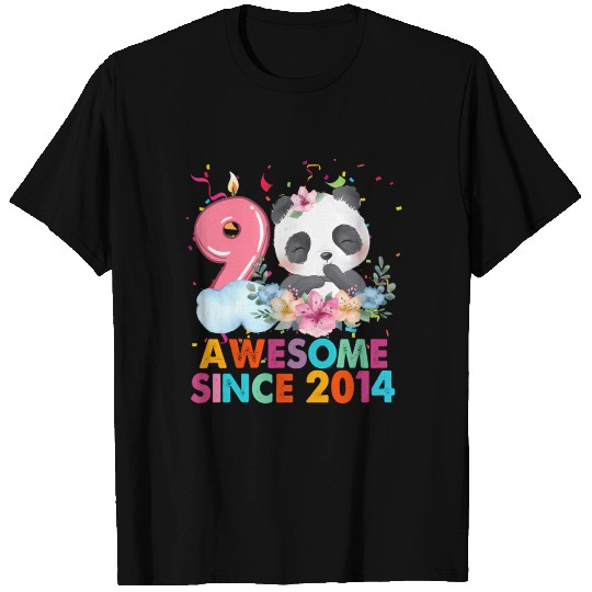 9 Year Old Awesome Since 2014 Panda 9Th T Shirts