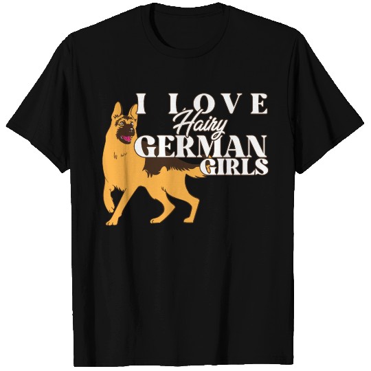 Funny German Shepherd Mama Dad I Love Hairy T Shirts