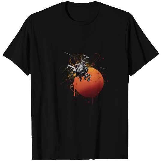 Military Aircraft Ah-64 Apache Helicopter Aviator T Shirts