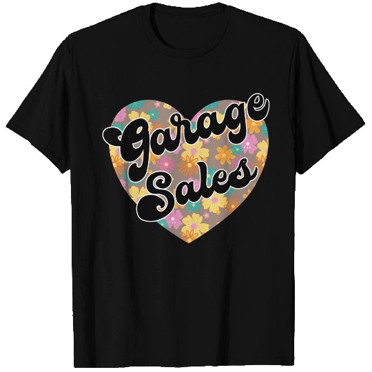 Garage Sales brown floral heart T Shirts