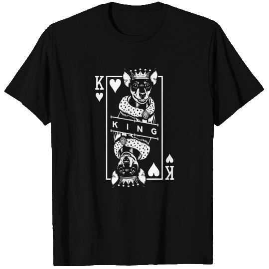 Miniaturecher King Of Hearts Dog Card Pop T Shirts