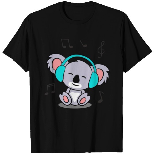 Cute Koala Listening To Music T Shirts
