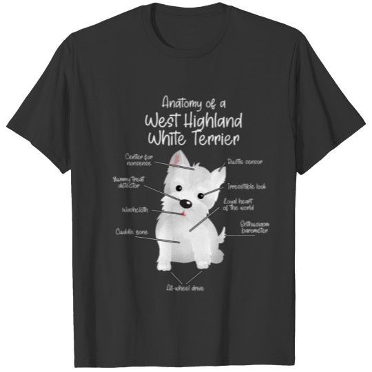 Anatomy of a West Highland White Terrier Westie T Shirts