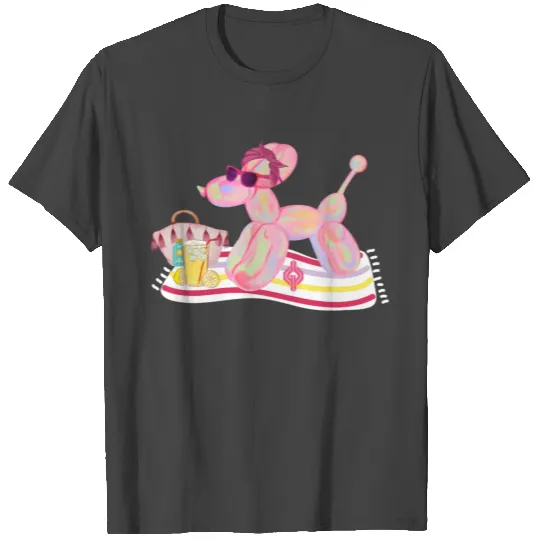 Summer Pink Balloon Dog T Shirts