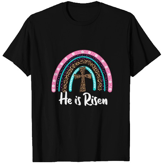 Easter For Christian N Mom He Is Risen Leopard T Shirts