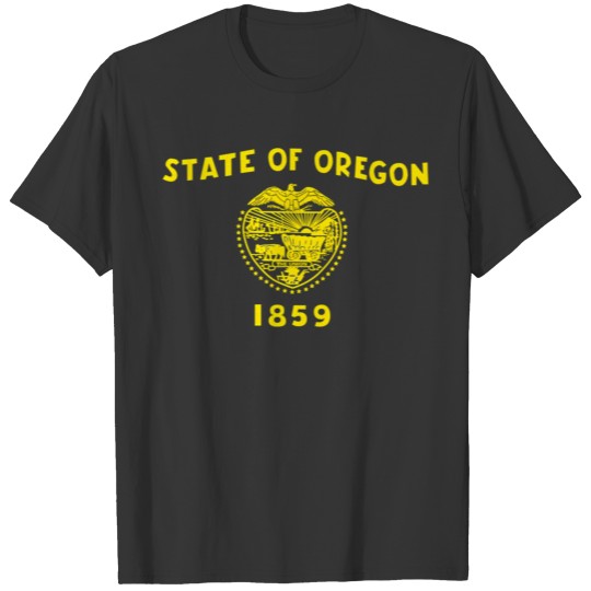 Blue Oregon Flag State Usa T Shirts