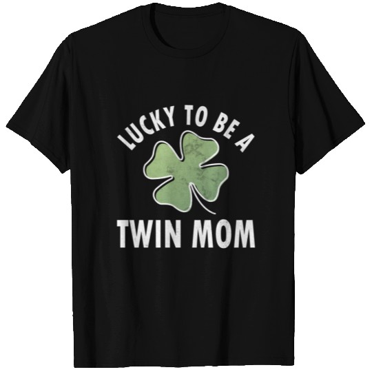 Lucky To Be A Twin Mom Saint Patric Day T Shirts