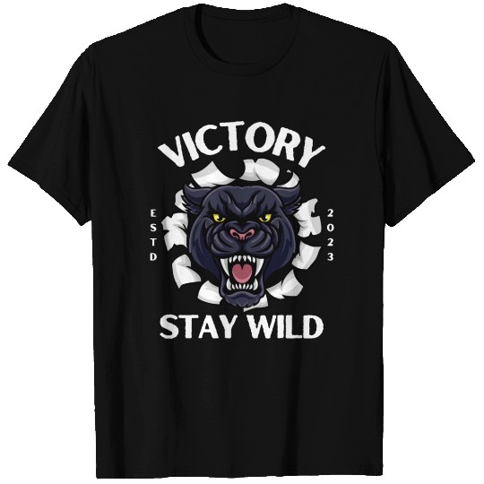Stay Wild Black Panther Face T Shirts