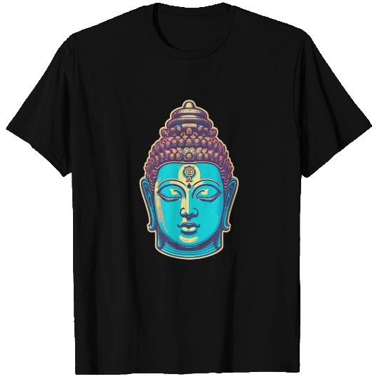Blue Buddha Head T Shirts