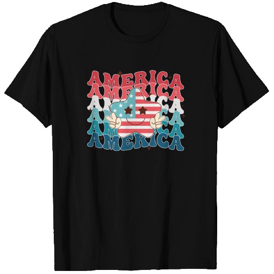 America Groovy, Independence Day T Shirts
