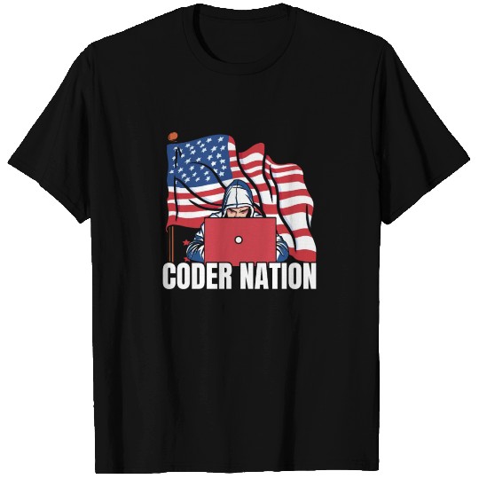 Programmer Coder Us Flag Programming Coding T Shirts
