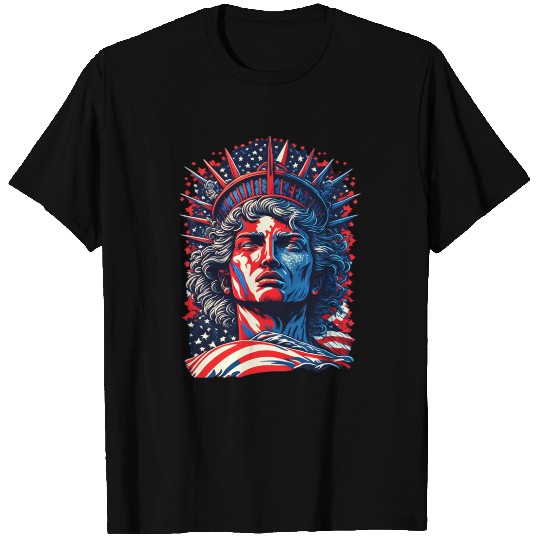 Statue of Liberty Face USA T Shirts