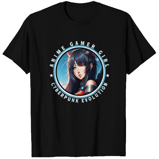 Anime Gamer Girl Cyberpunk Evolution T Shirts